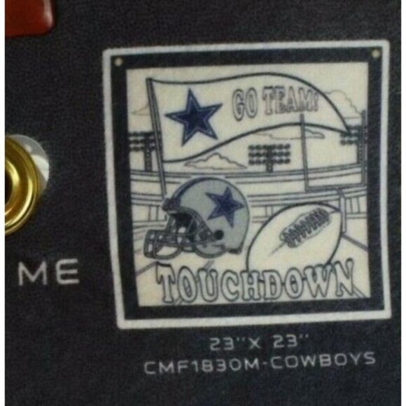 NFL Color Me Felt 23 x 23 Brass Grommet Banner Dallas Cowboys - Picture 2 of 4